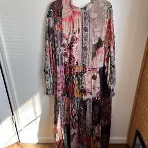 Anthropologie / Printed Patchwork Maxi Dress